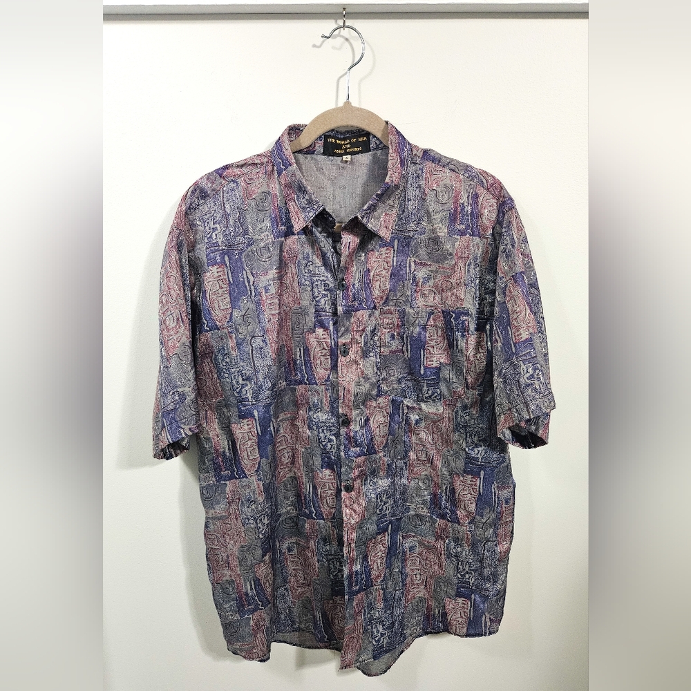 90s Era Men's Multicolor Patterned Shirt - SILK IMPORTS